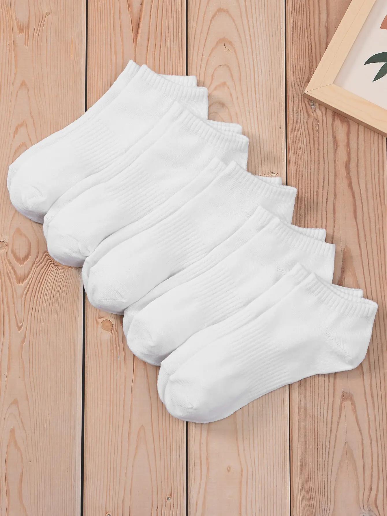 2023 New 5 Pairs/Lot Summer Women Men White Color Short Socks Low Tube Cool Socks Set Ankle Foot Cover Fashion New S
